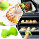 2PCS Silicone Oven Mitts - Heat Resistant Thick Potholders for Kitchen - Non-Slip Rubber Oven Glove Kitchen Mittens - Cute Pot Holders for Grill, Pizza Stone, Air Fryer, Dishwasher Safe Green