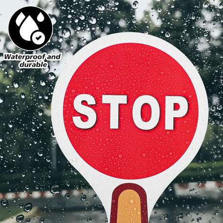 2Pcs Stop and Go Sign with Handle,Mini Stop Sign Double Sided for Guiding Teaching Traffic Safety