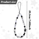 Beaded Camera Hand Strap, Cool Black Star Phone Lanyard Wrist Cute Bag Charm Digital Camera Wrist Strap for Phone Bag Keychain