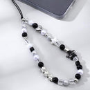 Beaded Camera Hand Strap, Cool Black Star Phone Lanyard Wrist Cute Bag Charm Digital Camera Wrist Strap for Phone Bag Keychain