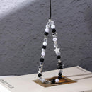 Beaded Camera Hand Strap, Cool Black Star Phone Lanyard Wrist Cute Bag Charm Digital Camera Wrist Strap for Phone Bag Keychain