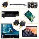4 Pcs RCA Y Splitter Plug Adapter 2 Female to 1 Male for Audio Video Av Tv Cable Convert, Just Plug and Play