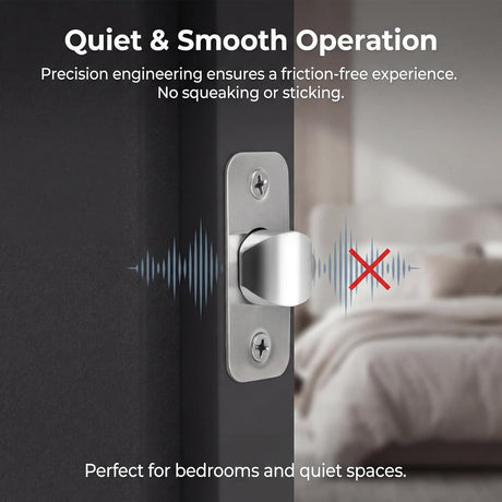 Adjustable Deadlatch 2-3/8''(60mm) or 2-3/4''(70mm), Adjustable Door Latch Entry Door Lock 45° Turning Angle Replacement Part Latch and Strike with Dust Box, Universal Smart Doors Lock Deadlatch