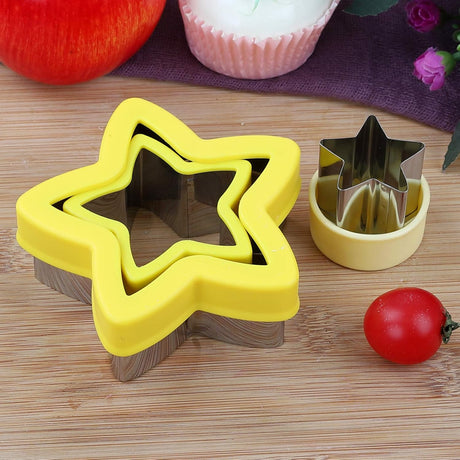 Stainless Steel Star Cookie Cutters, Mini to Large Sizes, Five-pointed Star & Vegetable Shapes Set for Kids