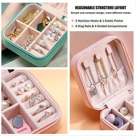 MODENGKGJIAN Mini Jewelry Travel Case, TSA Approved Travel Bottles, Perfect size to fit in your carry- luggage for travel or vacatis.