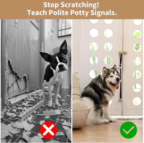 Upgraded Puppy Bells Dog Doorbells for Door Knob/Potty Training/Go Outside-Dog Puppies Dogs Doggy Doggie Pooch Pet Cat Lovers-Premium Quality-3 Snaps Length Adjustment Black; 1 Pack
