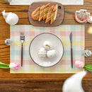 Blue Pink Yellow Buffalo Plaid Placemats Set of 4, 12x18 Inch Seasonal Easter Table Mats for Party Kitchen Dining Decoration