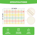 Blue Pink Yellow Buffalo Plaid Placemats Set of 4, 12x18 Inch Seasonal Easter Table Mats for Party Kitchen Dining Decoration