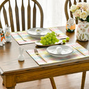 Blue Pink Yellow Buffalo Plaid Placemats Set of 4, 12x18 Inch Seasonal Easter Table Mats for Party Kitchen Dining Decoration