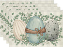 Eucalyptus Eggs Easter Placemats Set of 4, 12x18 Inch Spring Seasonal Table Mats for Party Kitchen Dining Decoration