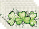 Bufflao Plaid Shamrock St. Patrick's Day Placemats Set of 4, 12x18 Inch Seasonal Spring Table Mats for Party Kitchen Dining Decoration
