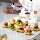 100 Pack Halloween Toothpicks for Appetizers, 4.7 Inch Natural Bamboo Cocktail Picks for Cake Dessert Food Fruit Halloween Party Decorations
