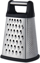 Professional Cheese Grater, 4-Sided Stainless Steel Box Grater, Food Shredder for Cheese, Parmesan, Vegetable, Black