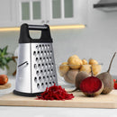 Professional Cheese Grater, 4-Sided Stainless Steel Box Grater, Food Shredder for Cheese, Parmesan, Vegetable, Black