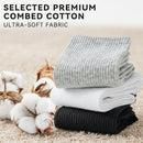 Womens Crew Socks Cotton, 5 Pairs Soft and Moisture Wicking Calf Socks for Work and Casual Sport Wear, Size 5-10