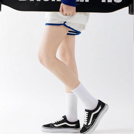 Womens Crew Socks Cotton, 5 Pairs Soft and Moisture Wicking Calf Socks for Work and Casual Sport Wear, Size 5-10