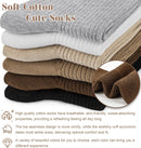 Women's Cotton Crew Socks 6 Pairs, Long Cute Aesthetic Neutral Athletic Boot Socks for Women Stocking Stuffers Gifts