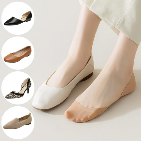 No Show Socks for Flats Heels Pumps Lofers Low Cut Non-Slip Invisible Liner Socks for Women by Flammi