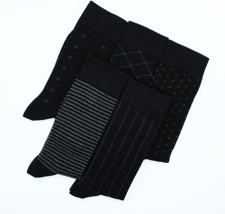 Mens Fun Dress Socks, Pattern Funny Casual Socks Pack, Colorful Striped Cotton Novelty Socks Size 10-13