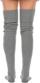 Women's Cable Knitted Thigh High Boot Socks Extra Long Winter Stockings Over Knee Leg Warmers