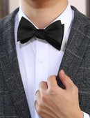 Mens Solid Bowtie Woven Self Tie Bow Ties Tuxedo & Wedding Bowties