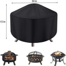 Round Fire Pit Cover for 22-34 Inch Firepit, Heavy Duty Outdoor Patio Fireplace Covers - Waterproof Dustproof Anti UV and Tear Resistant