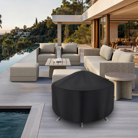 Round Fire Pit Cover for 22-34 Inch Firepit, Heavy Duty Outdoor Patio Fireplace Covers - Waterproof Dustproof Anti UV and Tear Resistant