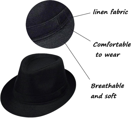 1920s Men Fedora Hat Cap for Men,Manhattan Hat for 1920s Mens Gatsby Costume Accessories