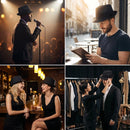 1920s Men Fedora Hat Cap for Men,Manhattan Hat for 1920s Mens Gatsby Costume Accessories