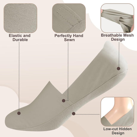10 Pairs No Show Socks Women Men Low Cut Liner Socks Ice Silk Socks Nonslip Liner Socks Invisible Socks Thin Socks