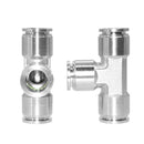 Union Tee 1/4", 304 Stainless Steel 3 Way Tee Air Tank Air Bags for Truck Pneumatic Fitting Transfer Kit Air Line Tubing Hose Tube