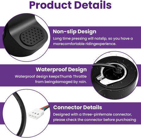 Thumb Throttle with Protector for Go-trax GXL V2, Electric Scooter Accelerator Speed Control, Compatible with Go-trax