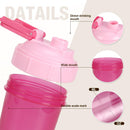 16oz Shaker Bottle，Leak Proof Sports Shaker Cups for Protein Shakes，Shaker Bottle for Pre Workout and Travel To Go，BPA Free & Easy Clean Protein,Pink
