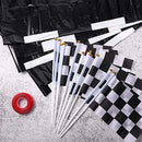 Race Car Party Decorations Racetrack Floor Runner 13 ft Road Track with 12 Checkered Racing Flags Birthday Party Supplies Racing Theme Entrance Decoration