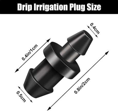 Drip Irrigation Plugs 1/4 Inch Tube Closure Goof Hole Plugs Irrigation Stopper for Home Garden Lawn Supplies, Black(150 Pieces)