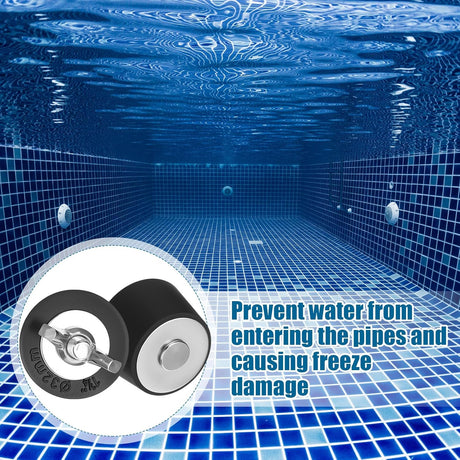 2 Pcs 1.5 to 1.75 Inch Pool Winterizing Plugs PVC/Steel Pipe Plugs Rubber Hole Stoppers for Swimming Pool Return Skimmer Winter Expansion with SS Screw Stainless Steel Bolt Heavy Duty Rubber