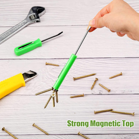 5 Pieces Magnetic Mini Pocket Screwdriver with Clip Small Flathead Head Screwdriver Tool Set for Home Office Gadgets Repair Tool Mechanics Electricians Technician(Green)