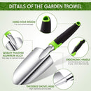 Garden Hand Trowel Transplant Trowel with Measurements Aluminum Alloy Planting Tools with Rubber Handle Small Gardening Hand Tools Shovels for Gardening Cultivating Transplanting Supplies