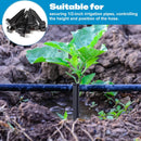30 Pack 1/2 Inch Irrigation Tubing Hold Down Anchor Stakes, 0.87 x 4.33 Inch Drip Tubing Stakes with 50 Pcs 1/4" Adjustable Irrigation Drippers Sprinklers for Garden Patio Lawn Hoses(Black)