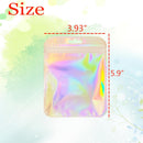100 Pcs Holographic Resealable Packaging Bags for Small Business Supplies, Cute Small Color Smell Proof Bags Plastic Baggies for Lip Gloss Soap Party Food Storage 4x6inch
