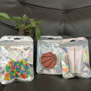 100 Pcs Holographic Resealable Packaging Bags for Small Business Supplies, Cute Small Color Smell Proof Bags Plastic Baggies for Lip Gloss Soap Party Food Storage 4x6inch