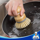 Bamboo Palm Brush, Scrub Brush for Dishes Pots Pans Kitchen Sink Cleaning, Pack of 2