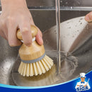 Bamboo Palm Brush, Scrub Brush for Dishes Pots Pans Kitchen Sink Cleaning, Pack of 2