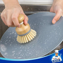 Bamboo Palm Brush, Scrub Brush for Dishes Pots Pans Kitchen Sink Cleaning, Pack of 2
