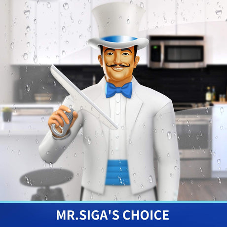 Multi-Purpose Silicon Squeegee for Window, Glass, Shower Door, Car Windshield, Heavy Duty Window Scrubber, Includes Suction Hook, 10 inch, White & Gray, 1 Pack