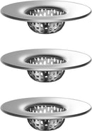 Bathroom Sink Strainer, Utility, Slop, Bathtub Lavatory Sink Drain Strainer Hair Catcher, Stainless Steel Shower Drain Strainer, Outer Diameter 2.1 inch, Inner Diameter 1 inch, 3 Pack