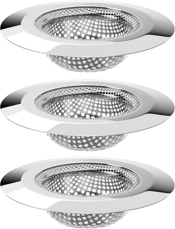 Bathtub Drain Strainer, Stainless Steel Shower Bathtub Drain Hair Catcher, Bathroom Sink Drain Strainer, 3 Pack