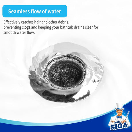 Bathtub Drain Strainer, Stainless Steel Shower Bathtub Drain Hair Catcher, Bathroom Sink Drain Strainer, 3 Pack