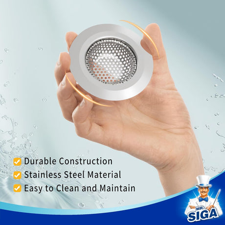 Bathtub Drain Strainer, Stainless Steel Shower Bathtub Drain Hair Catcher, Bathroom Sink Drain Strainer, 3 Pack