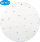 200 Pack Round Air Fryer Parchment Paper, 5 Inch Disposable Dumpling Steam Paper Perforated Bamboo Steamer Liners, Air Fryer Liner for Airfryer, Steaming Basket and Mores